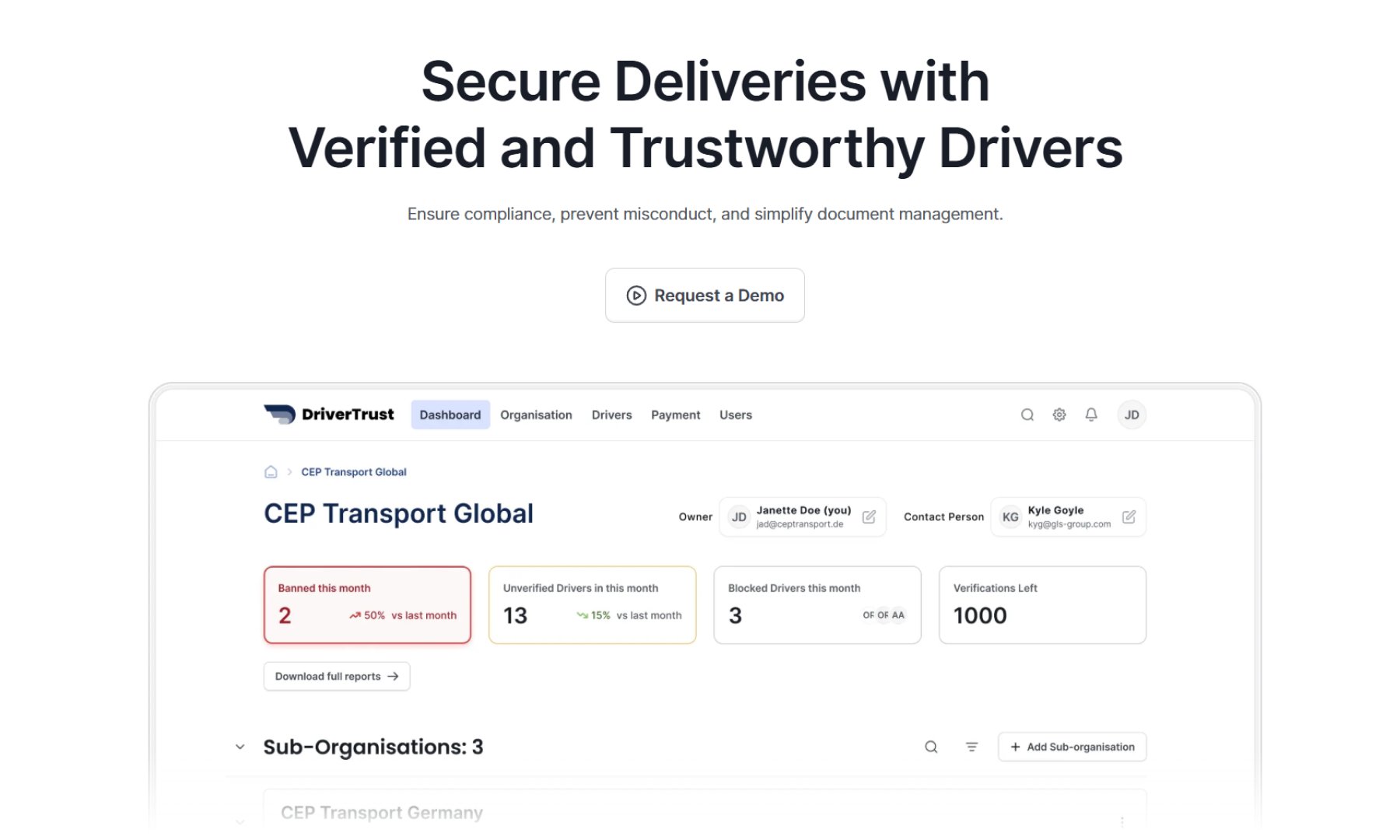 Logistiksicherheit mit DriverTrust Logistiksicherheit mit DriverTrust