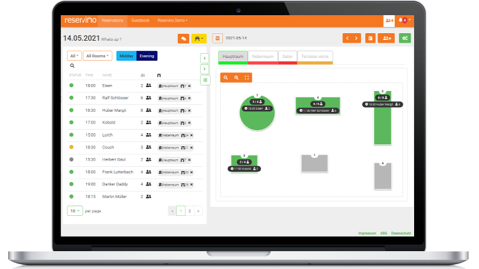 Digitales Reservierungsbuch für die Gastronomie