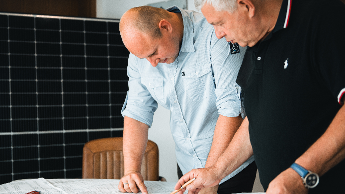 Solaranlage Pacht: Olaf und Philipp Zeh, Vorstand Faire Werte eG