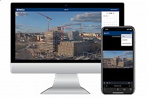 BauTV+ zeigt Baustellen-Webcam-Aufnahmen am Desktop und Smartphone