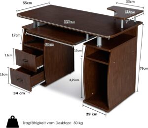 Abmessungen Computertisch