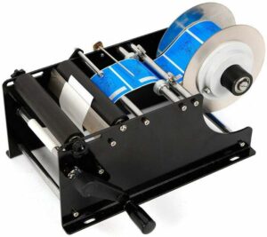 Etikettiermaschine für Runde Flasche, Futchoy MT-30 30 Mal/Minute Beschriftungsgerät Etikettiergerät, Halbautomatisch Labels für 15-120 mm Flaschenbeschriftung