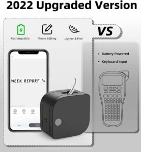 Phomemo P12 Pro Beschriftungsgerät Handgerät | Mini Bluetooth Etikettiergerät mit Etikettenband | USB aufladbares Thermo-Etikettendrucker für Zuhause & Büro | Tragbarer Labeldrucker für Android & iOS